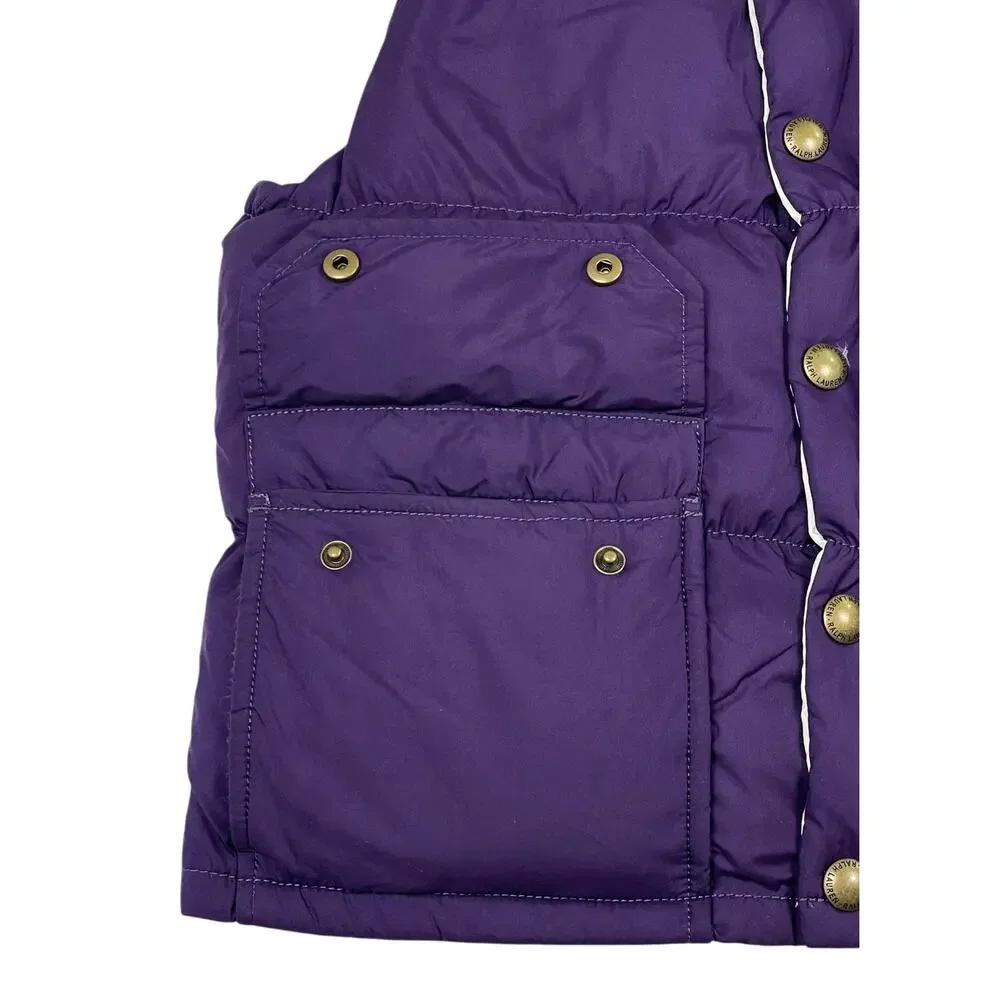 Ralph Lauren County Riders Jockey Vest Pony Reversible Down Vest Girl’s Medium